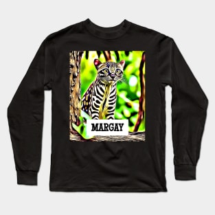 Artistically Rendered Margay in Natural Habitat Long Sleeve T-Shirt